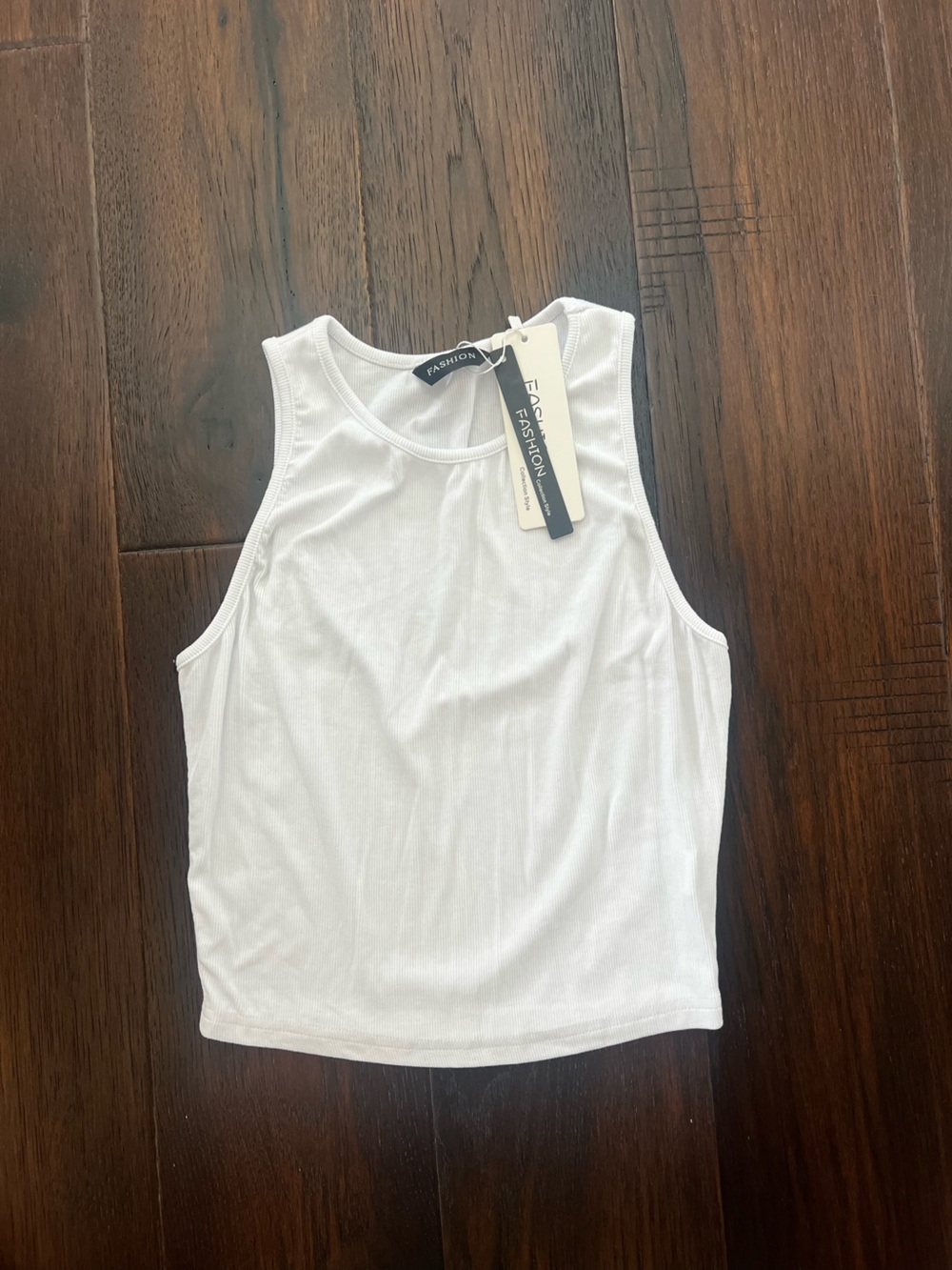 White Ribbed Tank Top - Classic Women's Scoop Neck